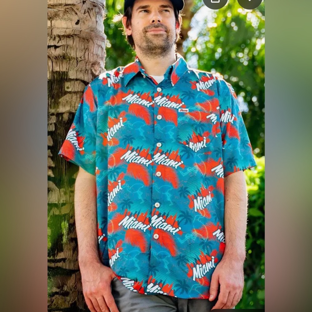 Dixxon Flannel Co Shirt Men Size Medium The Vice Party Miami Turquoise Shirt NEW